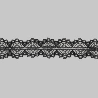 Кружево капроновое 153-2 черный, 2.5 см, (274,32 м/22,86 м)