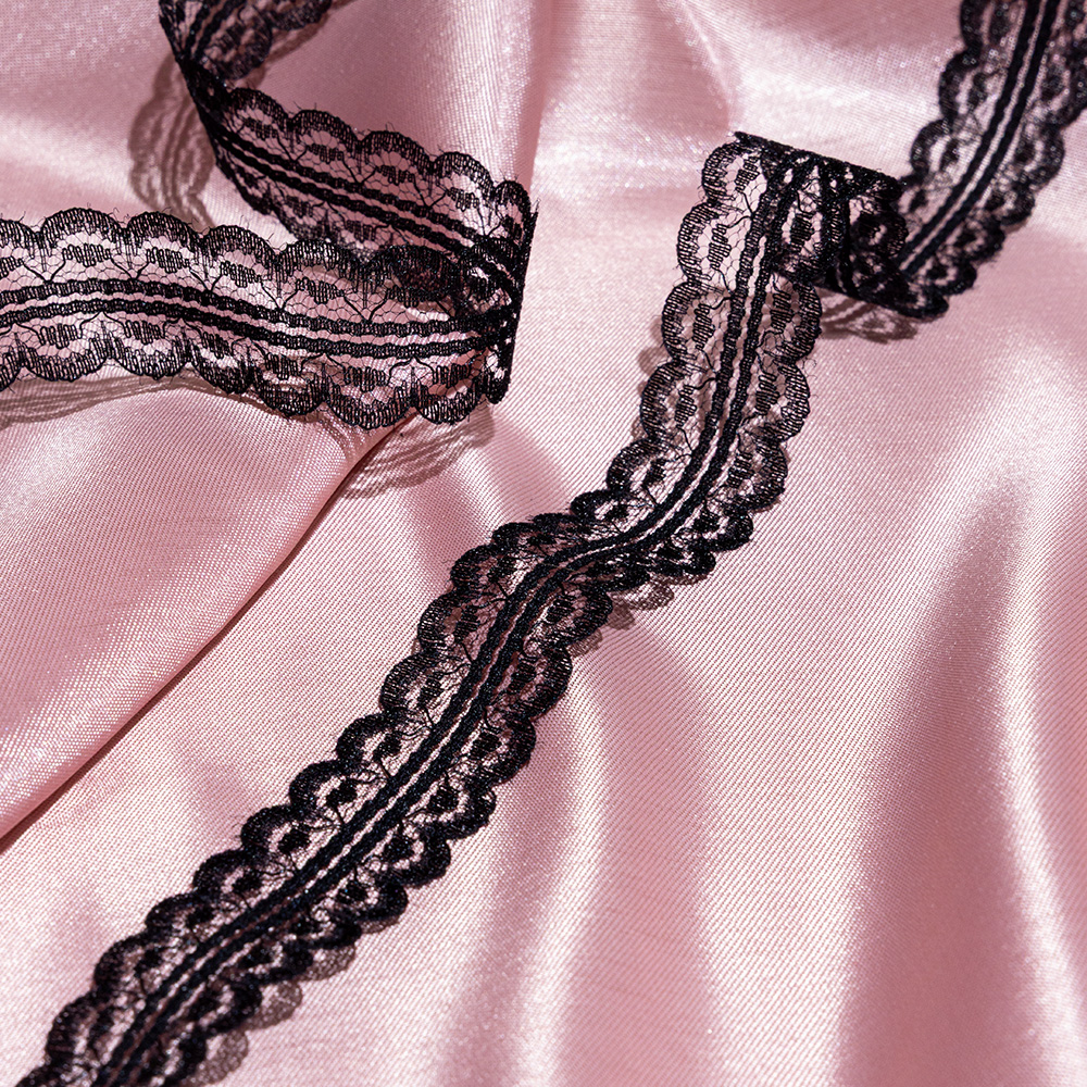 Кружево капроновое 123-2 черный, 2.2 см, (365,76 м/22,86 м)