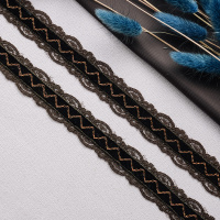 Тесьма с бархатом и люрексом 49A-UG1286 коричневый (45,72 м)