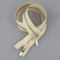 Молния металл 2-замка разъемная 60 см T5 (прямой) никель/бежевый (GCC291)