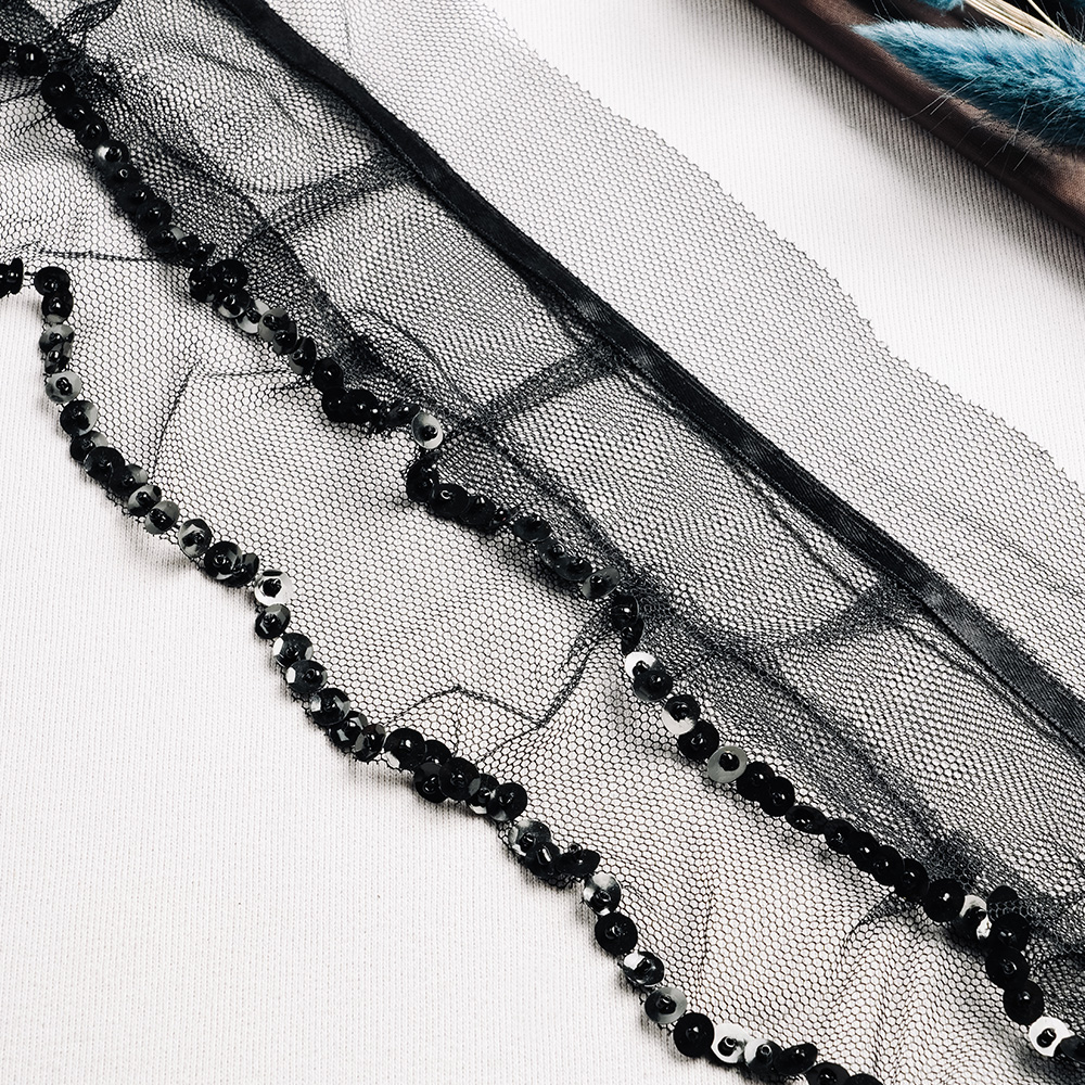 Тесьма-оборка 9801HB (YX170) черный (18,28 м)