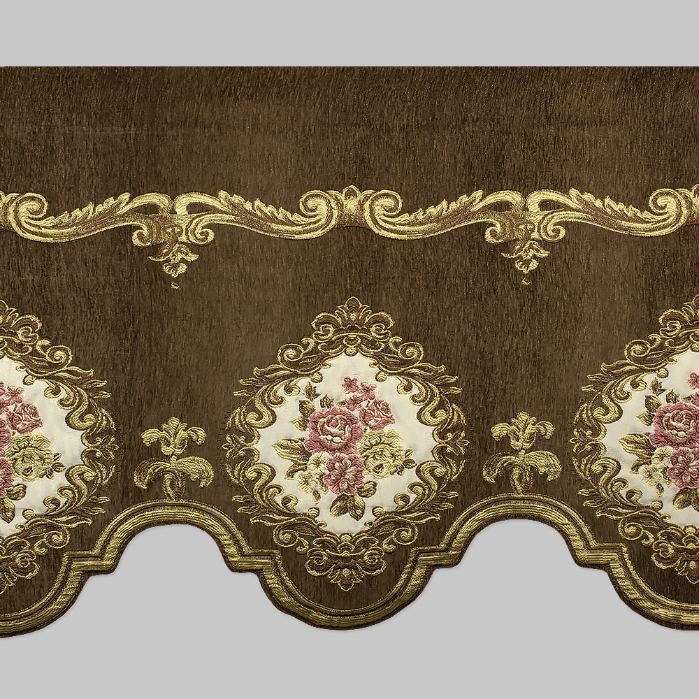 Ламбрекен жаккардовый LT-8 коричневый (25м±)