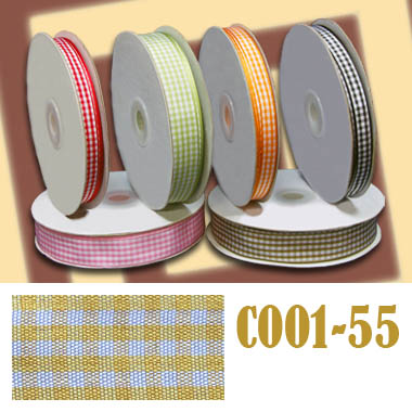 Лента в клетку 55-C001-68 желтый (50 ярд)