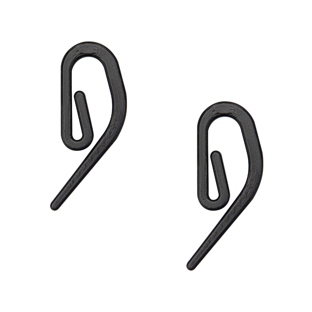 Крючок MirTex пластиковый УСИЛЕННЫЙ 008 черный "Улитка" (100 шт)