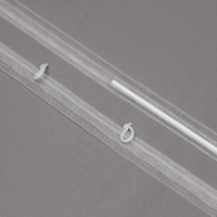 Шторная лента для римских штор MirTenda 691 прозрачная (с продольным карманом) 1,8 см/100 м