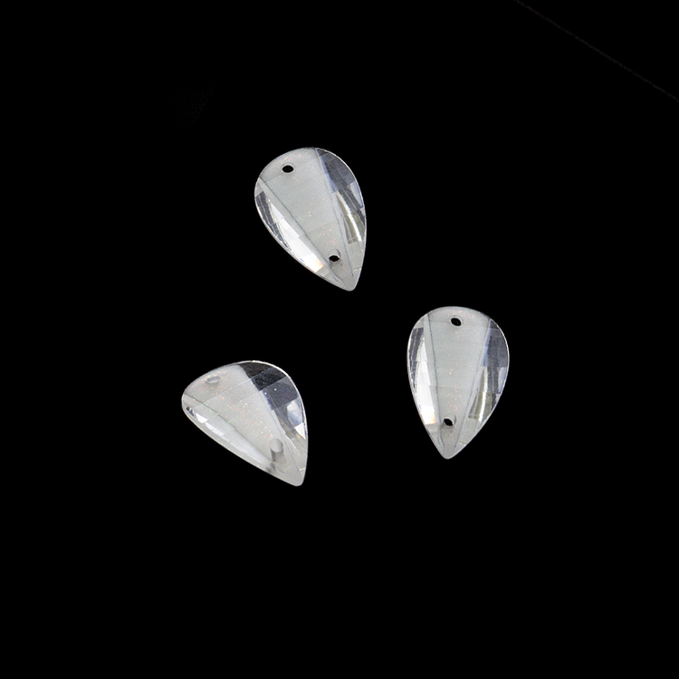 Украшение "лепесток" 9х13 мм - 1 прозрачно-белый пластик (20 шт)