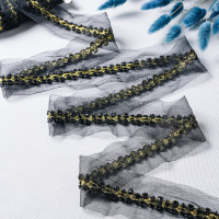 Тесьма с бисером 1397-A-MH черный (12,6 ярд)