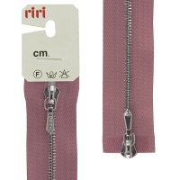 Молния металл Riri, ni, слайдер tropf, 4 мм, разъёмная двухзамковая, 100 см, цвет 2420, розовый холо