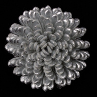 Цветы из кожзама HC1235-2 серебро (25 шт.)