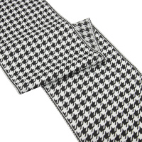 Текстильный бордюр QNG1801-3 Mirtex черный/белый "Гусиная лапка" Коллекция №3 , ширина 18 см/±25 м