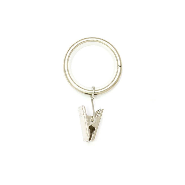 Кольцо тихое металлическое с крокодилом для карнизов диаметром 16/19 мм 128 хром глянец (10 шт)