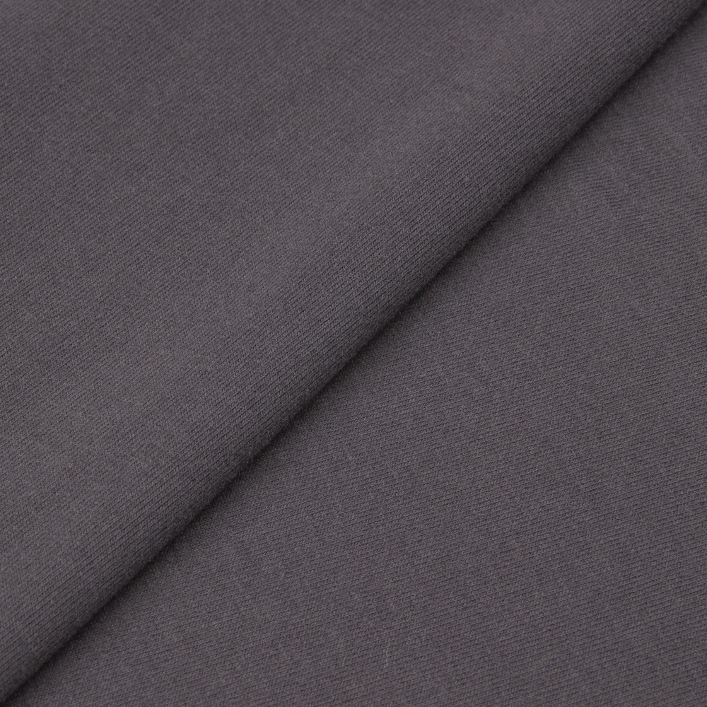 Кулирка велюр компакт 180г/м2 (92%хлопок, 8%лайкра) шир. 185 см графит/серый