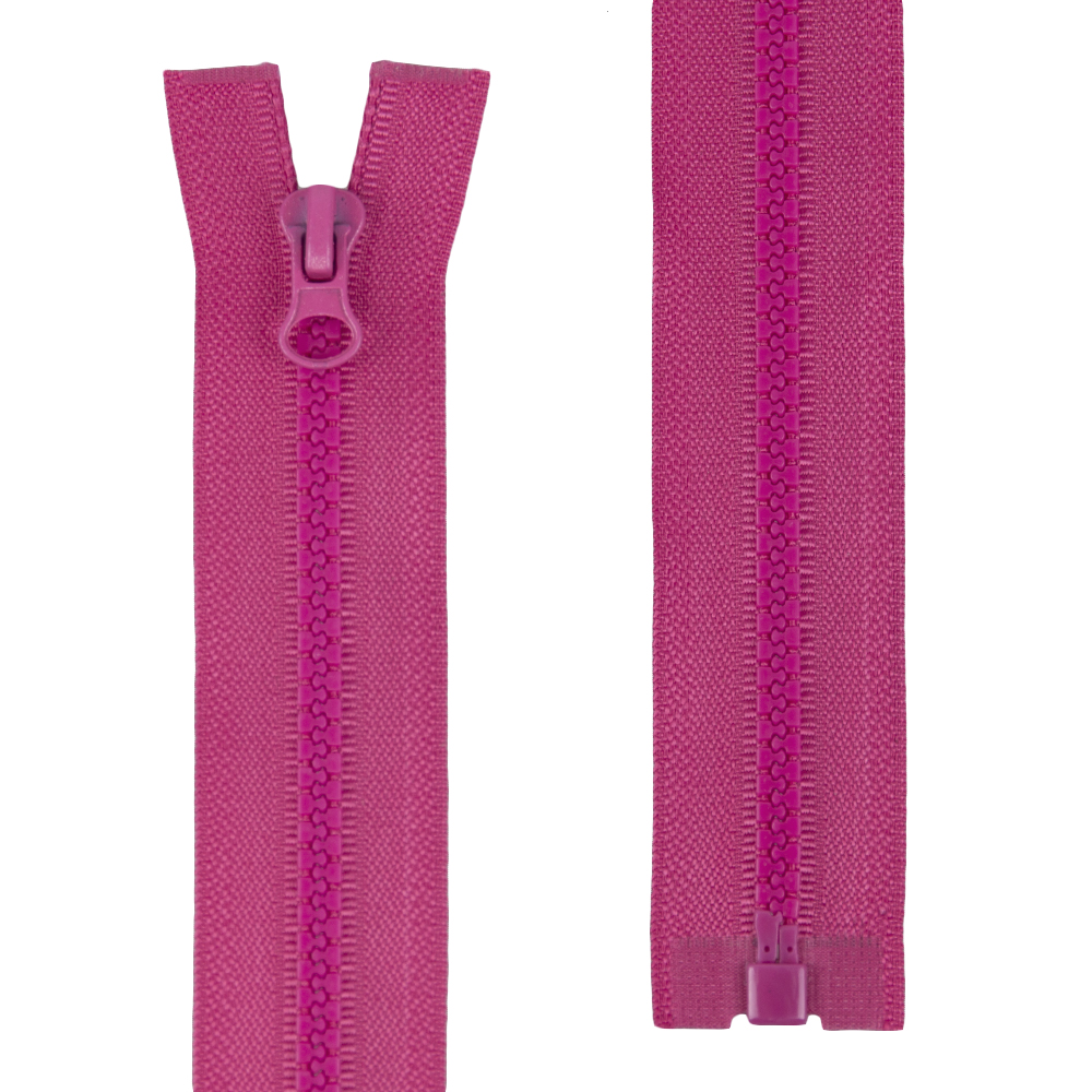 Молния тракторная разъемная Т5 (1-замок) 60 см №145 малиновый, УСИЛЕННОЕ ЗВЕНО (пуллер-овал) (10 шт)