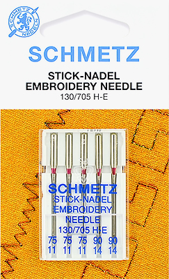 Иглы для вышивки №75-90 Schmetz 130/705H-E (5 шт)