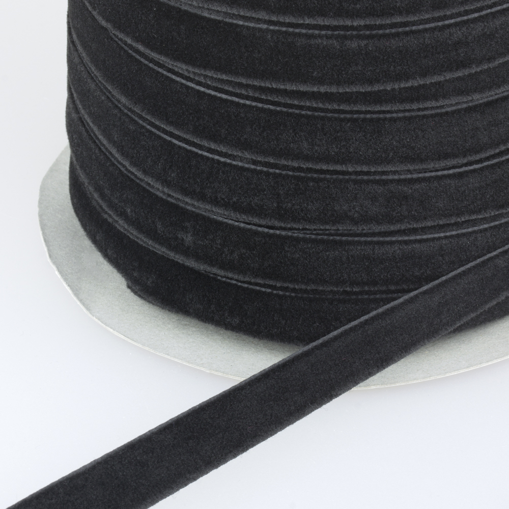 Лента бархатная 10 мм черный MirTex (91,44 м)
