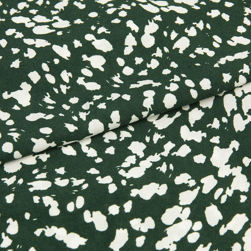 Ткань Штапель HM208-49880.1 зеленый пятна белые (92г/кв.м) 150см/±50м