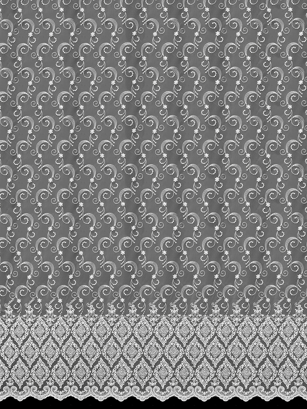 Готовая штора тюль микросетка с рисунком вышивкой 12270-V125.214 (445х270 см)