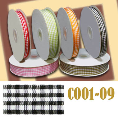 Лента в клетку 09-C001-68 черная (50 ярд)