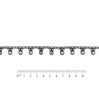 Тесьма со стразами на нитке 570-AC черный (10 ярд) К3