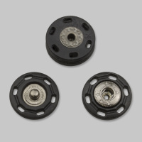 Кнопка пришивная декоративная пластик AB002 34L черная (24 шт)