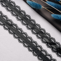 Тесьма кружево 60A-1-UG1286 черный (45,72 м)