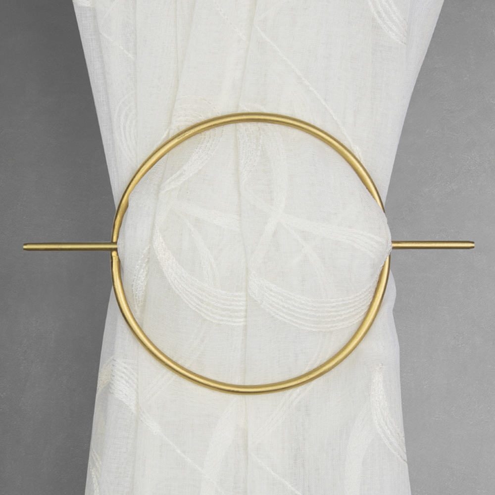 Заколка для штор Круг металлический MH08034A золото (4 шт)