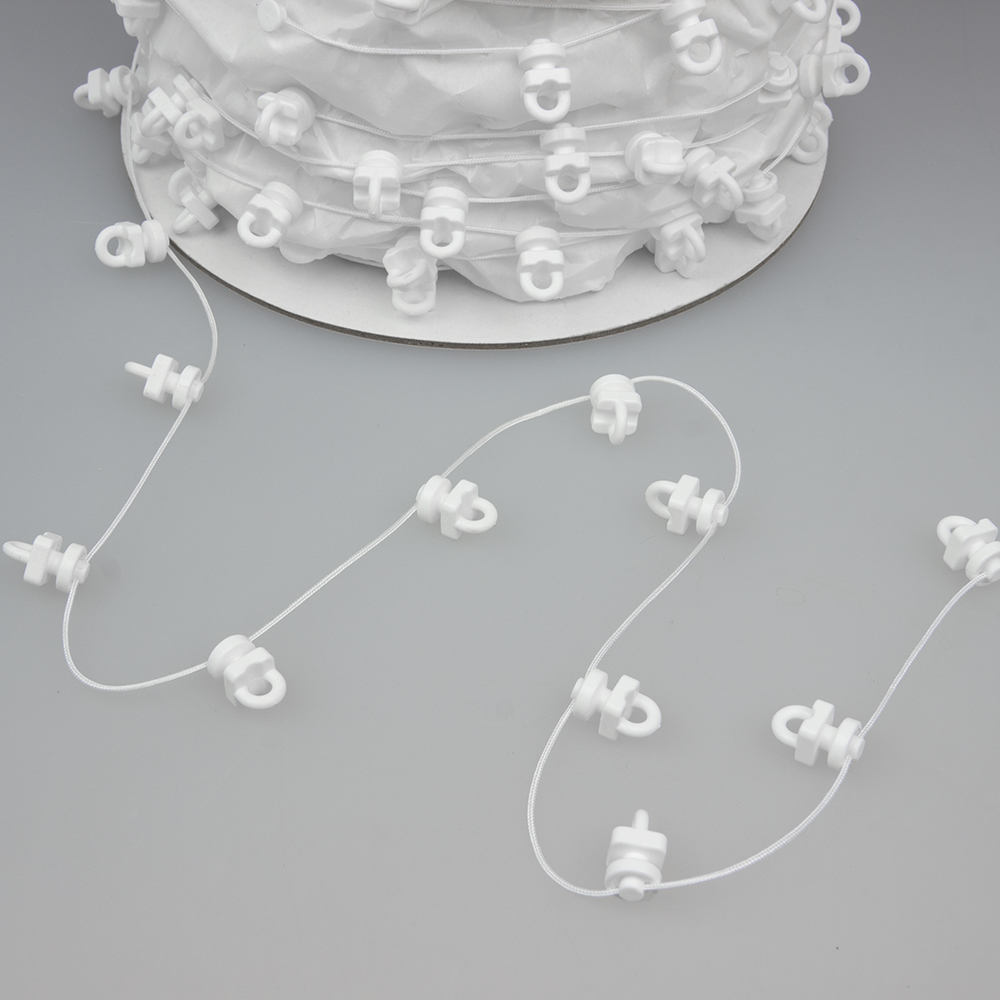 Корд с глайдерами ПОВОРОТНЫЕ LCO60-WHITE Oz-is белые (d10мм/высона ножки 2,5мм/шаг 6 см)