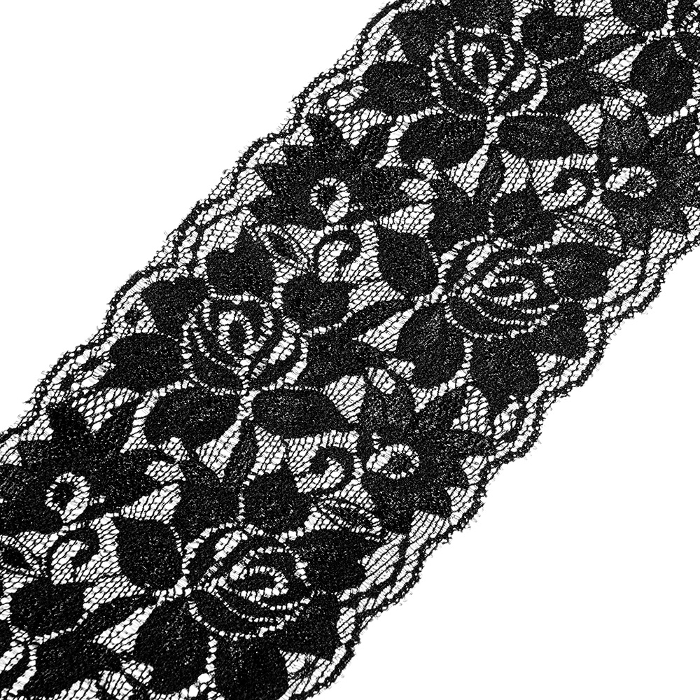 Кружево эластичное 2823 черный, 9.5 см, (140 ярд)