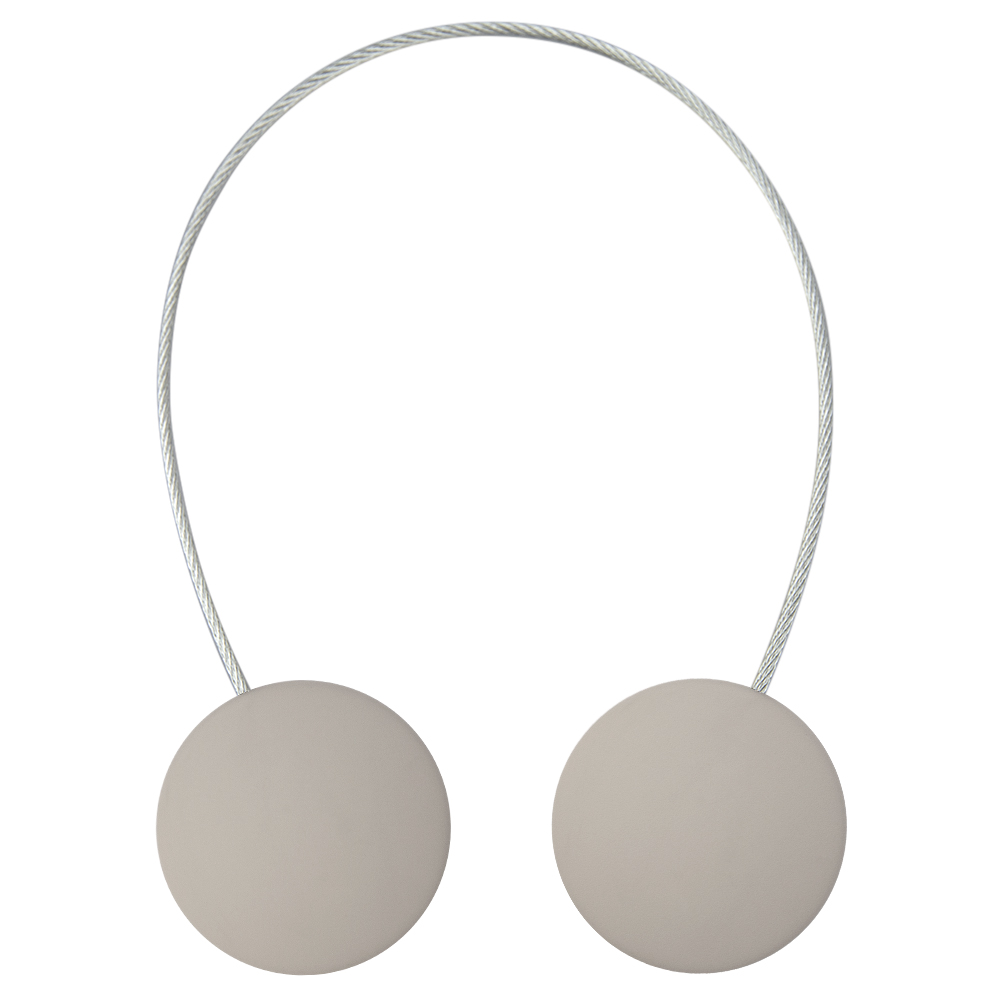 Круг 45 мм на тросе "Однотонный" №98 матовый серо-бежевый клипса с магнитом