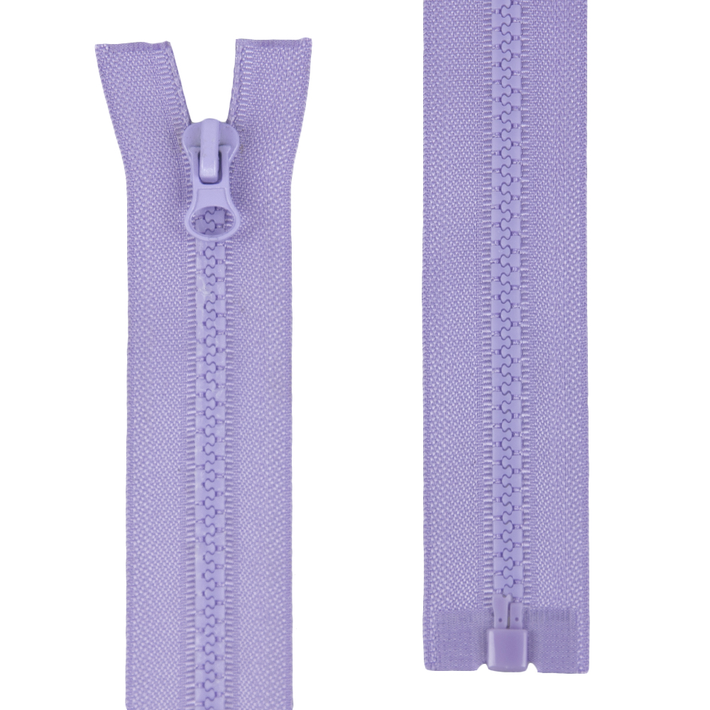 Молния тракторная разъемная Т5 (1-замок) 60 см №166 сиреневый, УСИЛЕННОЕ ЗВЕНО (пуллер-овал) (10 шт)
