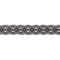 Кружево эластичное 2808 черный, 2.1 см, (22,86 м)