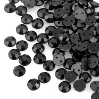 Стразы пришивные пластиковые Круг 20 мм 1# черные (100 шт)