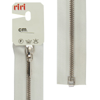 Молния металл Riri, ni, слайдер tropf, 3 мм, разъёмная 1 замок, 55 см, цвет 2111, бело-бежевый светл