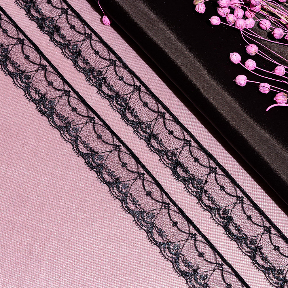 Кружево капроновое 165-1 черный, 2.8 см, (365,76 м/22,86 м)