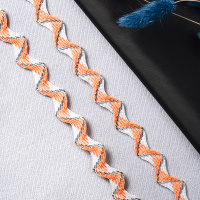 Тесьма-вьюнок 1-57-HT белый/оранжевый (50 ярд)