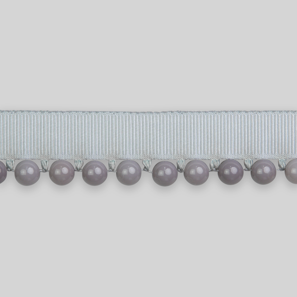 Бахрома-кант с бусами NS-2 V-14 серый/серый-глянец (3см/D0,9см/25м)