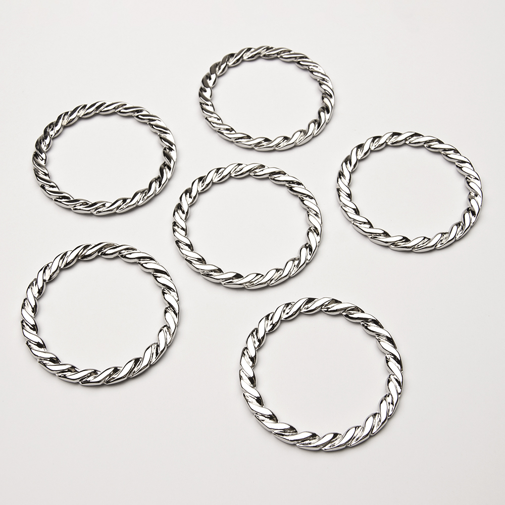 Кольцо плетенное 4339 никель 48/62 мм