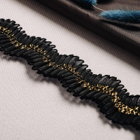 Тесьма-оборка 08HT-85 черный/золото (22,86 м)