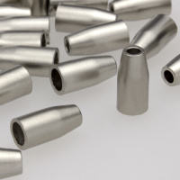 Концевик наконечник для шнура пластиковый 3310 серебро (100 шт)