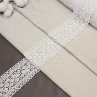 Кружево вязаное 3906 белый 80%ХЛ, 20%ПЭ (шир. 65 мм,  91,44 м/22,86 м)