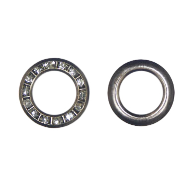 Люверсы со стразами 12 мм -2B темный никель/серый (100 шт)