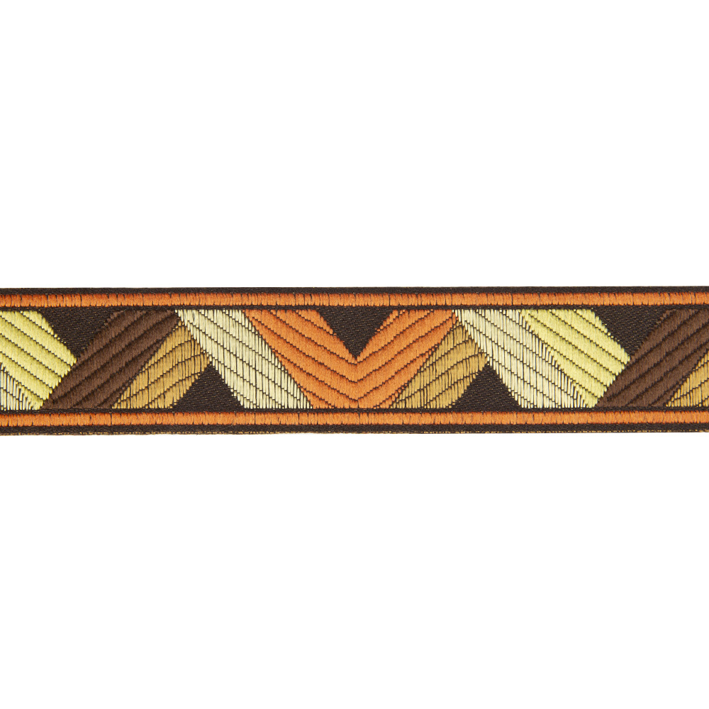 Текстильный бордюр YGH319-3 Mirtex кирпичный/коричневый/антик "Фантазия 3", ширина 3 см/±25 м)
