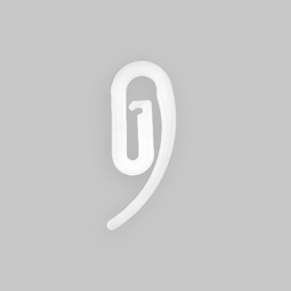 Улитка-крючок пластиковый MirTex 272 белый (100 шт)