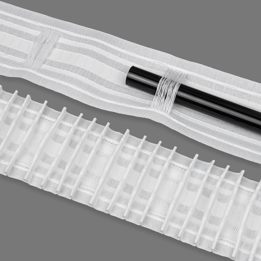 Шторная лента 4265 (1:2) Oz-is Standart тканая 7,5 см/50 м (3 кармана + поперечные петли, 2 корда)
