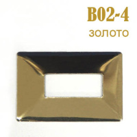 Украшения металлические клеевые Прямоугольник B02-4 золото (100 шт)
