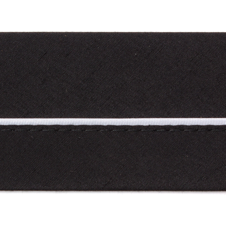 Корсажная лента сложная 2.1.СК черная с белым кантом (уп. 50 м)