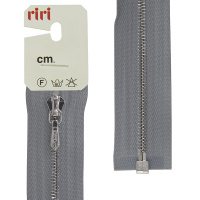 Молния металл Riri, ni, слайдер tropf, 4 мм, разъёмная однозамковая, 100 см, цвет 2118, светло-серый