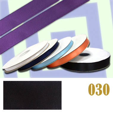 Лента атласная двухсторонняя 030 черный 4 мм (1/8") (500 ярд)