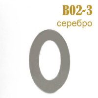Украшения металлические клеевые Овал B02-3 серебро (100 шт)