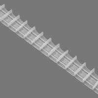 Шторная лента 2511Т(1:2) (3802) MirTenda  прозрачная 2,5 см/50 м (1 карман, корд-2 лески)